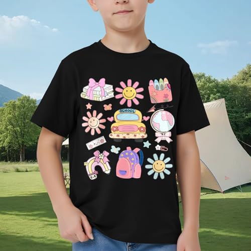 Image of 100 Days of School Shirt for Kids School Tshirt-Toddler Happy 100th Day Short Sleeve Boys Girls Gift Tees Tops