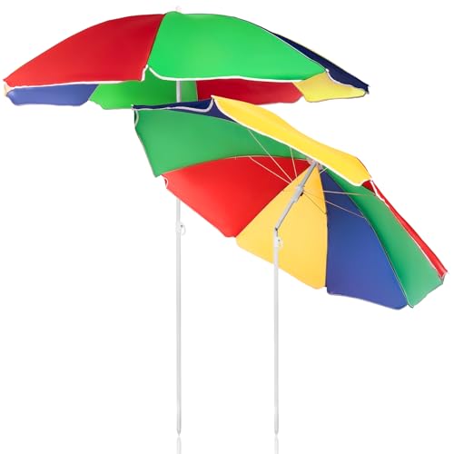 BigDean Sonnenschirm rund ø 165cm – höhenverstellbarer + neigbarer...