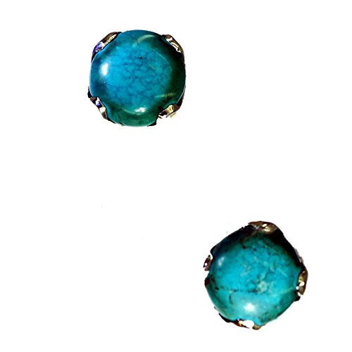 Crochet de poisson turquoise ovale en argent anti-irritation