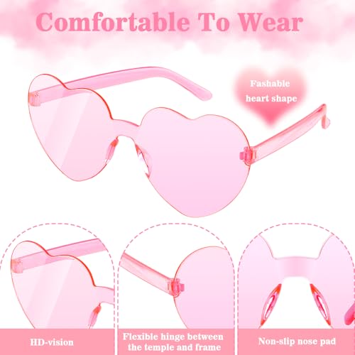 Heart Glasses 14 Pairs Heart Sunglasses Rimless Heart Shaped Sunglasses Bulk Valentine Bachelorette Party Favor3