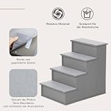 PawHut Haustiertreppe 4-stufige Hundetreppe 40 x 59 x 54,2 cm Grau