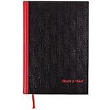 Black n' Red Notebook, Casebound, Hardcover, 11-3/4' x 8-1/4', Large, 96 Ruled Sheets, 1 Count (D66174) , White