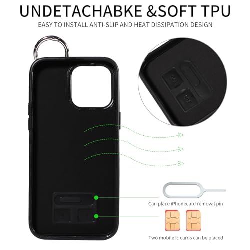 Étui iPhone 14 Pro Max multifonctionnel avec fente carte et rabat