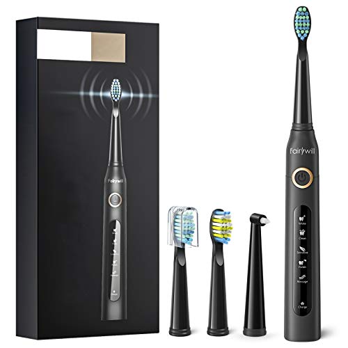 Cepillo Electrico DientesFairywill D7 Cepillo Dientes Sonico con 5 Modos de Cepillado, Carga 4