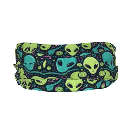 Boys Girls Aliens Faces Alien 90S Style Art Sports Sweat Bands Boho Style Beauty Skinny Hair Band Headdress for Sports Fitness Shower3