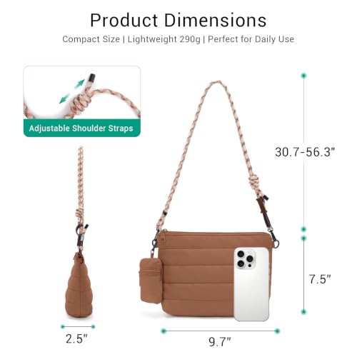 Image of ACUARIO Crossbody Bags for Women - Puffy Tote Bag Purse for Work, Travel, Shoulder Handbag with Small Wallet