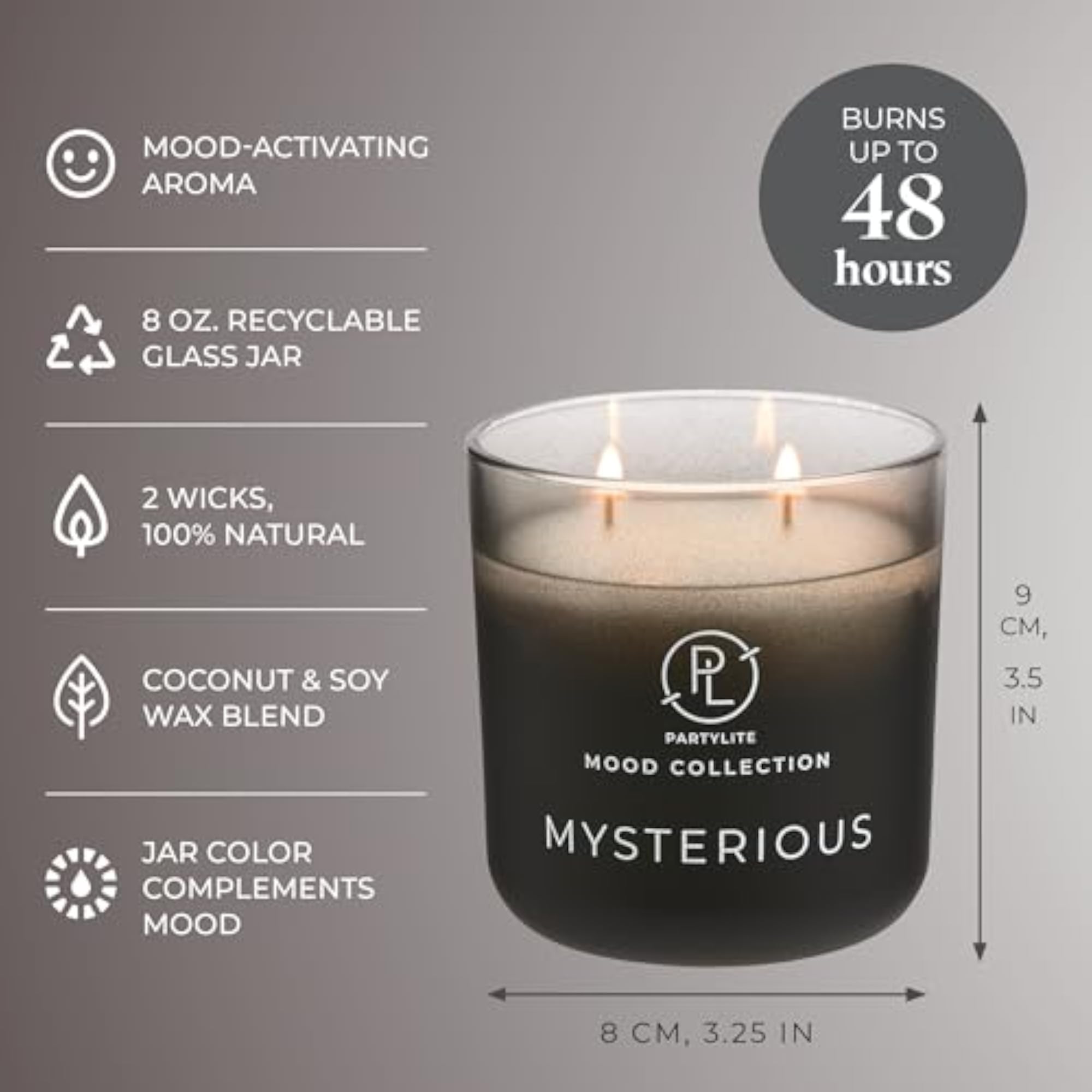 Mysterious Scent, Citron, Coconut & Carnation Notes, Ombre Jar Candle