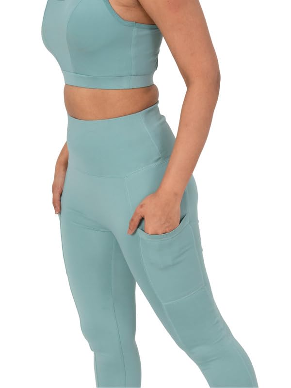 Image of High Waisted Leggings for Women with Side Pockets, Squat-proof, Gym Legging, Bottom Sportswear for Girls & Women, Medium Compression, Stretchable Tight with Premium Fabric