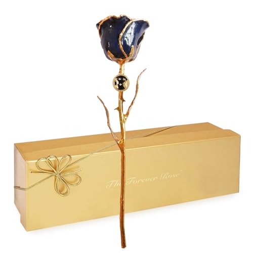Zodiac Forever Rose Genuine One of A Kind Real Rose Hand Dipped In Lacquer & Trimmed In Real 24K Gold Everlasting 24K Gold Dipped Rose Romantic I Love You Gifts for Women 11 to 12 Pisces