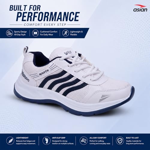 Image of ASIAN Wonder-21 Men's Running Shoes | Lace-Up Shoes with Lightweight Mesh Upper | Cushioned Comfort & Durable Grip for Daily Use