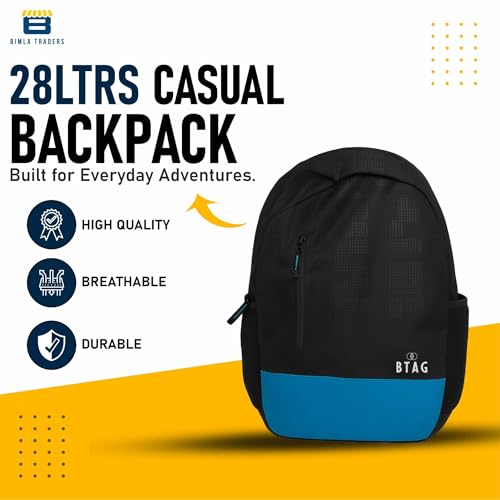Image of Btag 27Ltrs Stylish Laptop & Casual Backpack | Water-Resistant, Comfortable, Lightweight & Trendy | Large Storage, Smooth Zippers, Spacious & Travel-Friendly | Ideal for Work, Study & Daily Use