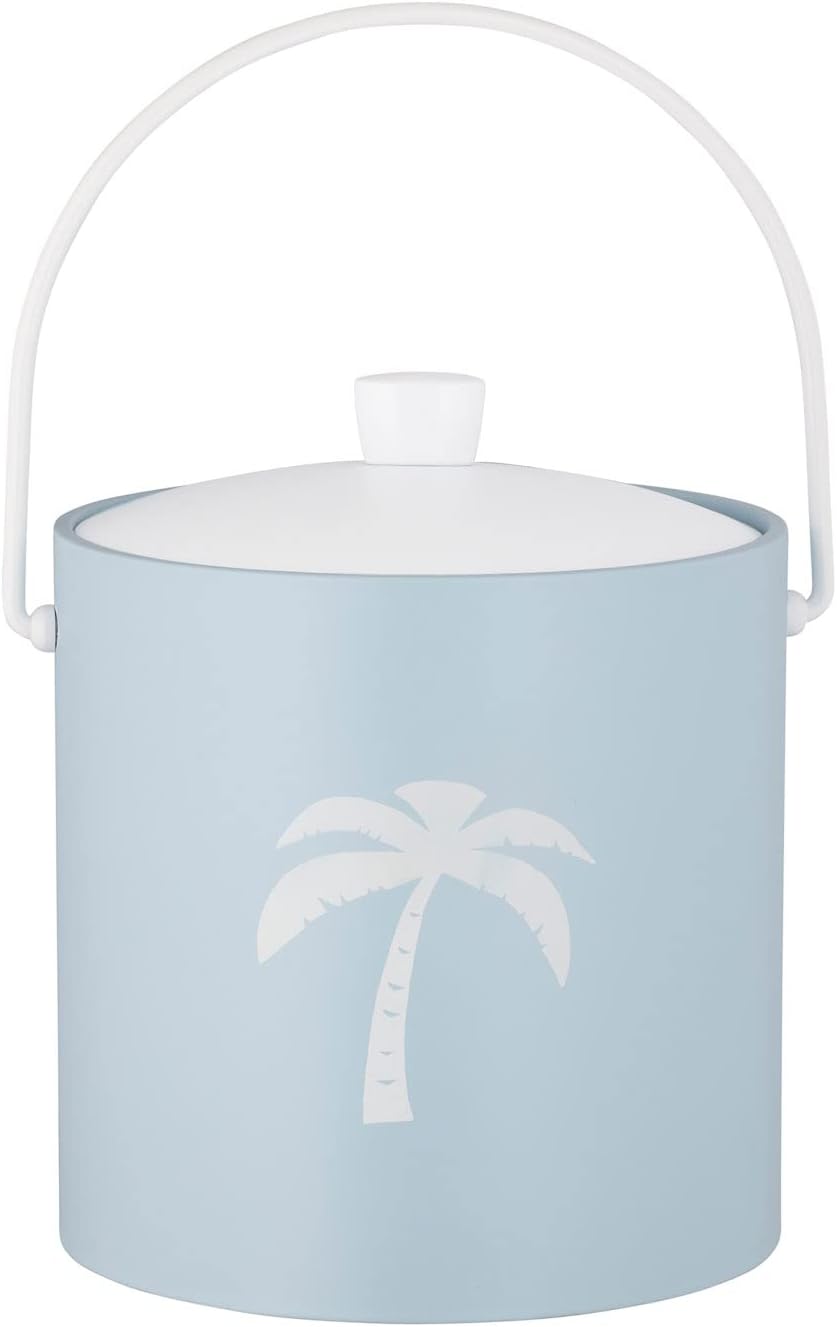 Kraftware Collection 3qt, Palm Tree, Light Blue Pastimes 3 Quart Ice Bucket