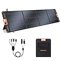 GRECELL 200W Portable Solar Panel for Power Station, Foldable Solar Charger w/ 4 Kickstands, IP65 Waterproof Solar Panel Kit w/DC XT60 Anderson Aviation Output for Outdoor RV Camper Blackout