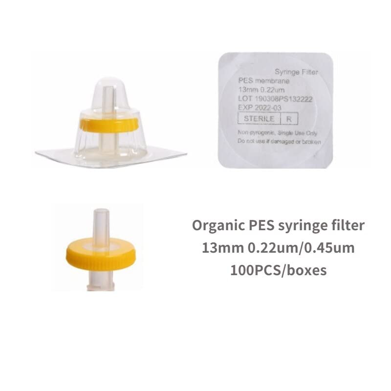 13mm 0.22/0.45um Filtro de jeringa estéril MCE PES Nylon PTFE PVDF Embudo de Laboratorio con Filtro 100PCS (Size : Nylon13mm 0.22um)