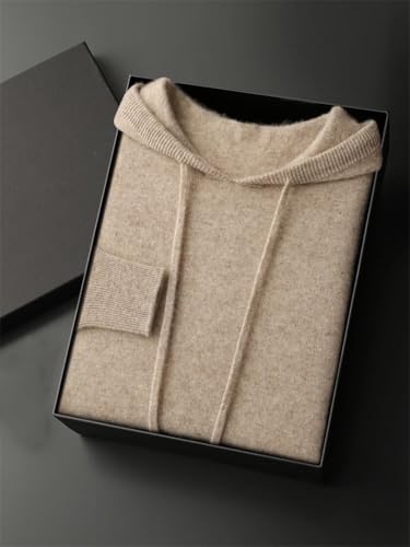 Men's Loose Thickened Hooded Pullover Sweater Casual Soft Knit Fall Winter Fashion Top4