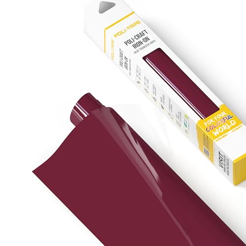 Poli-Flex Turbo Bordeaux Matte Heat Transfer Vinyl (HTV) 12 x 36 in for T-Shirts Iron - On Vinyl Easy to Cut & Weed - Extra Durable