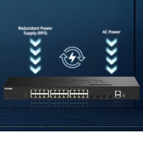 Image of D-Link DGS-1530-28 24-Port Gigabit Stackable Smart Managed Switch 4 Ports 10G SFP+ for uplink, 6kV Surge Protection on ethernet Ports, QoS, Enterprise Security, RPS Support