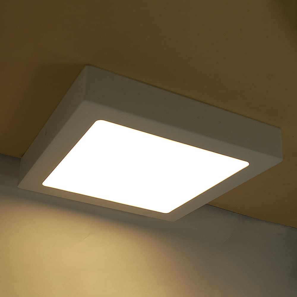 LED Decken- Wandleuchte Belina square im 3er Set Farbe weiß 3000K, 18Watt 1200lumen Leuchte energiesparende Lampe (22,5x22,5cm)