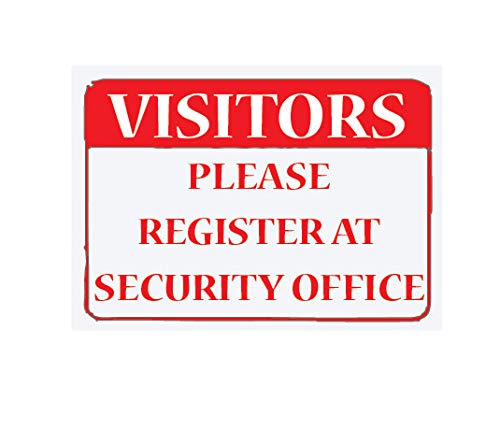 VVWV Visitors Please Register at Security Office Sign Sticker for Public Private Hospital Clinic Office Shop Factories Signage Size L X H 10 X 25 CM-image-49