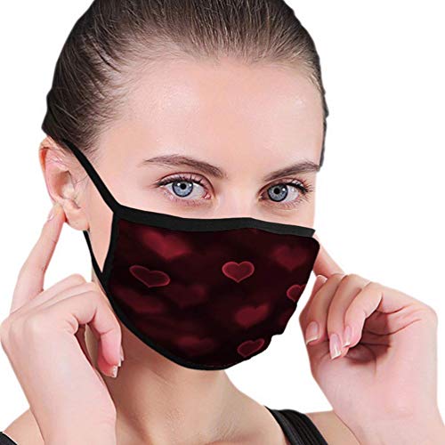 Preisvergleich Produktbild Multifunktionale Gesichtsschutzhülle,Abstrakte Rote Liebe Herz Lichter Bokeh Valentinstag Unisex Waschbar Wiederverwendbare Gesichtsdekorationen Für Den Persönlichen Schutz
