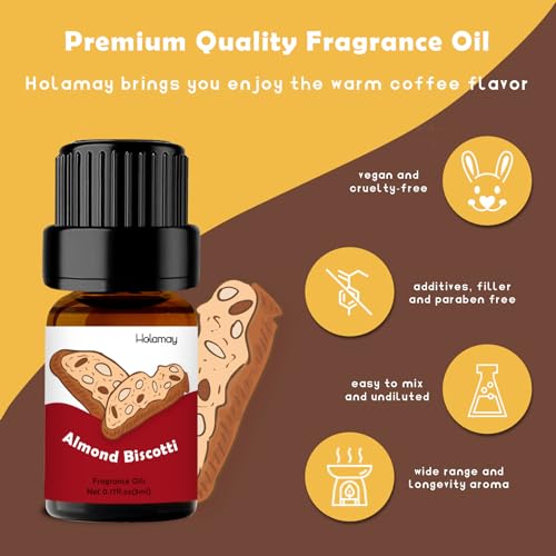 Image of Fragrance Oil for Candle & Soap Making, Holamay Coffee Shop Set, Premium Aromatherapy Essential Oils for Diffusers for Home - Espresso, Cafe Mocha, Chocolate, Almond Biscotti and More, 10 x 5ml