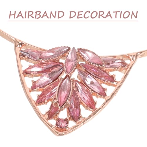 minkissy Cat Ear Headband Rhinestone Cat Ears Hairband Cat Hair Hoop Metal Crystal Pearl Cat Ears Headband Animal Hair Accessories for Women Girls (Rose Gold) - Image 3