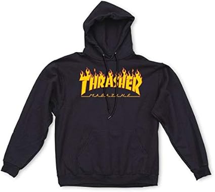 white thrasher moletom com capuz blue flames