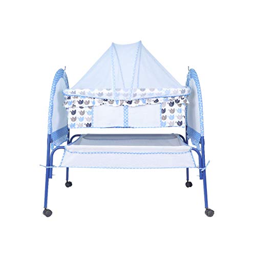 Image of Baby Multipurpose Cradle with Mosquito and Insect Protection Net (Blue)