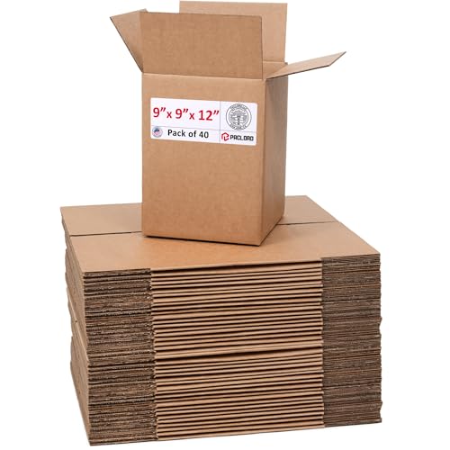 Image of Small Cardboard Boxes 9 inchL x 9 inchW x 12 inchH (Pack of 40) - USA-Made Packing Boxes for Moving, Shipping, or Storage - USPS, UPS, FedEx Approved - Professional Packing Supplies for Moving | USA-Made Packing Boxes for Moving, Shipping, or Storage - USPS, UPS, FedEx Approved - Professional Packing Supplies