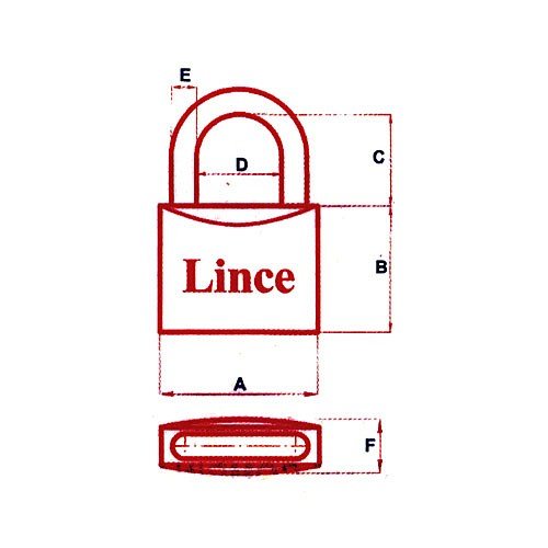 930040Kac - Candado seg 40mm arco corto llave nñ 3381 lat lince