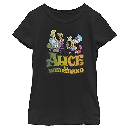 Image of Disney Alice in Wonderland Mad Hatter Tea Party T-Shirt for Girls - Classic Movie Poster Design - Funny Gift Idea