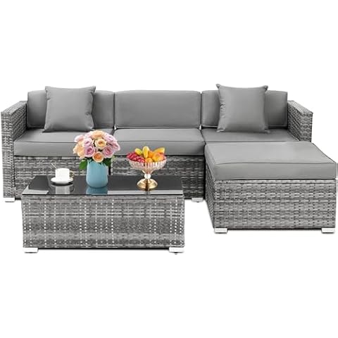 TLGREEN 5PCS All-Weather Rattan Sofa Set Cover