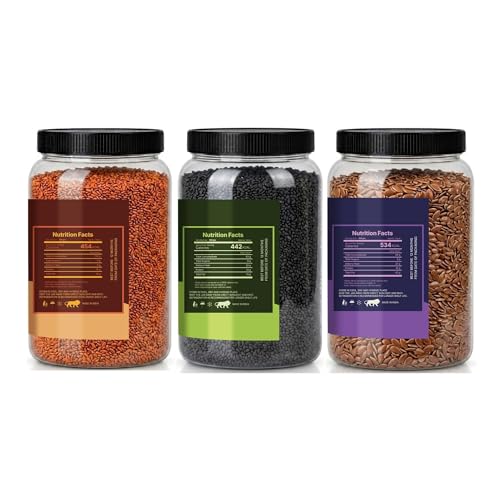 Image of LILA DRY FRUITS Seeds Combo Pack Halim Basil Flax Seed 100 g x 3 | Mixed Super Seeds for Daily Nutrition, Smoothies, Drinks, Salads & Healthy Snacking Perfect for Gifting