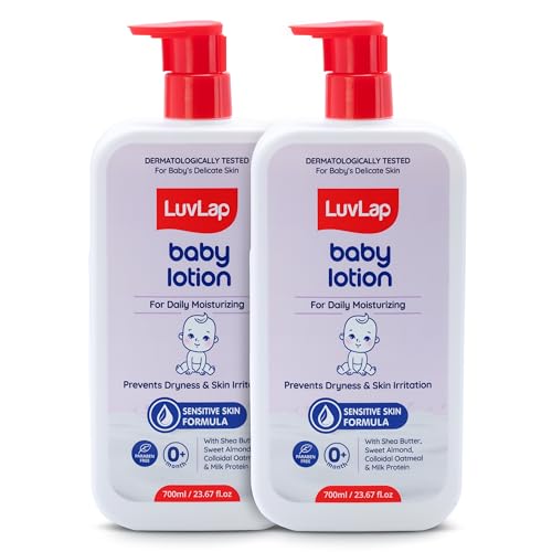 Image of LuvLap Baby Lotion with Milk Protein, Shea Butter (700 ml x Pack of 2)