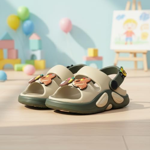 Image of GLJ Kids Comfort Clogs Sandals for Boy and Girl, 1 to 14 Years, Two-Strap Design, Easy to Wear Slip On, Dust and Waterproof, 1100