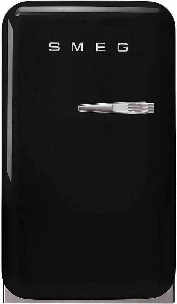 Smeg Retro Fab 5 Mini Refrigerator - 16" Authentic 50's Style - Made In Italy - Fab5ulbl3-1.5 Cu. Ft - Adjustable Shelves & LED Lighting – Left Hinge Option (Not Reversable)- Black on Fridge.com - View 1