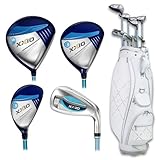 XXIO Golf Ladies Premium Complete Package Set (XXIO 13 Ladies 10-Piece Set -12.5° Dr, (3,5,7) FW, 6 Hy, (7-9,PW,SW), White Cart Bag)
