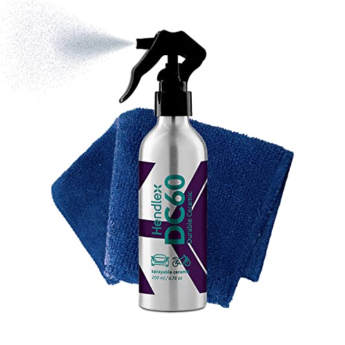 Hendlex DC60 Nano Spray Céramique Pour Voitures, Motos et Bateaux 200ml, Produit Traitement Ceramic Voiture Avec Chiffon en Microfibre