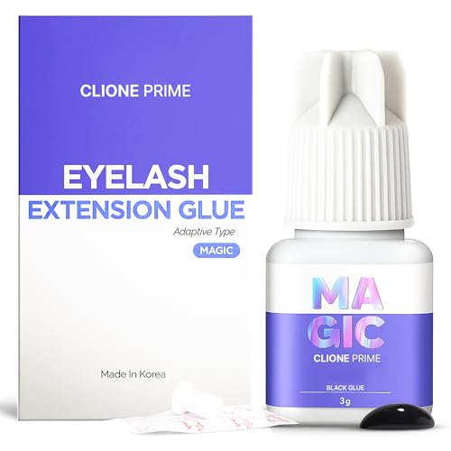Lash Extension Glue - Adaptive Eyelash Extension Glue 3ml Drying time 1-2 Sec Retention 8 Weeks Pegamento de Pestañas Black Adhesive for Semi Permanent Extensions Professional Use Only