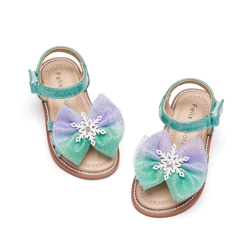 Image of Felix & Flora Toddler Girl Sandals -Flower Girl Dress Shoes Open Toe Little Kid Flats