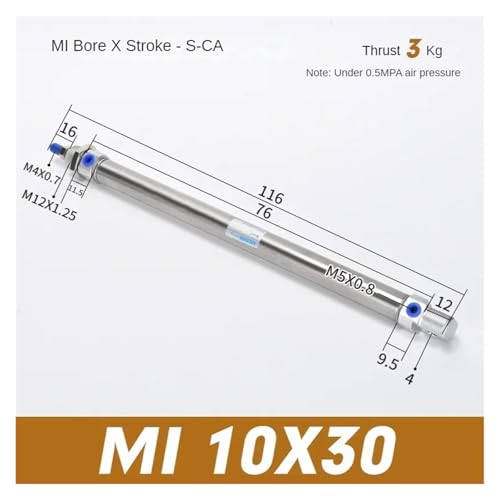 Vérin de rechange MI10 CD85N10 pour automatisation à espace réduit - 2