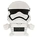 Produktbild BulbBotz Star Wars 2021371 Sturmtruppler Kinder-Wecker mit Nachtlicht und typischem Geräusch , weiß/schwarz, Kunststoff , 14 cm hoch , LCD-Display , Junge/ Mädchen , offiziell