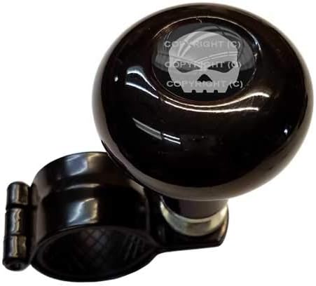 Gloss Black Aluminum Steering Wheel Spinner Suicide Brody Knob for Hot Rod Customs Car Truck SUV Tractor Trailer Big Rig Boat & More - Skeleton Skull Face G Grey
