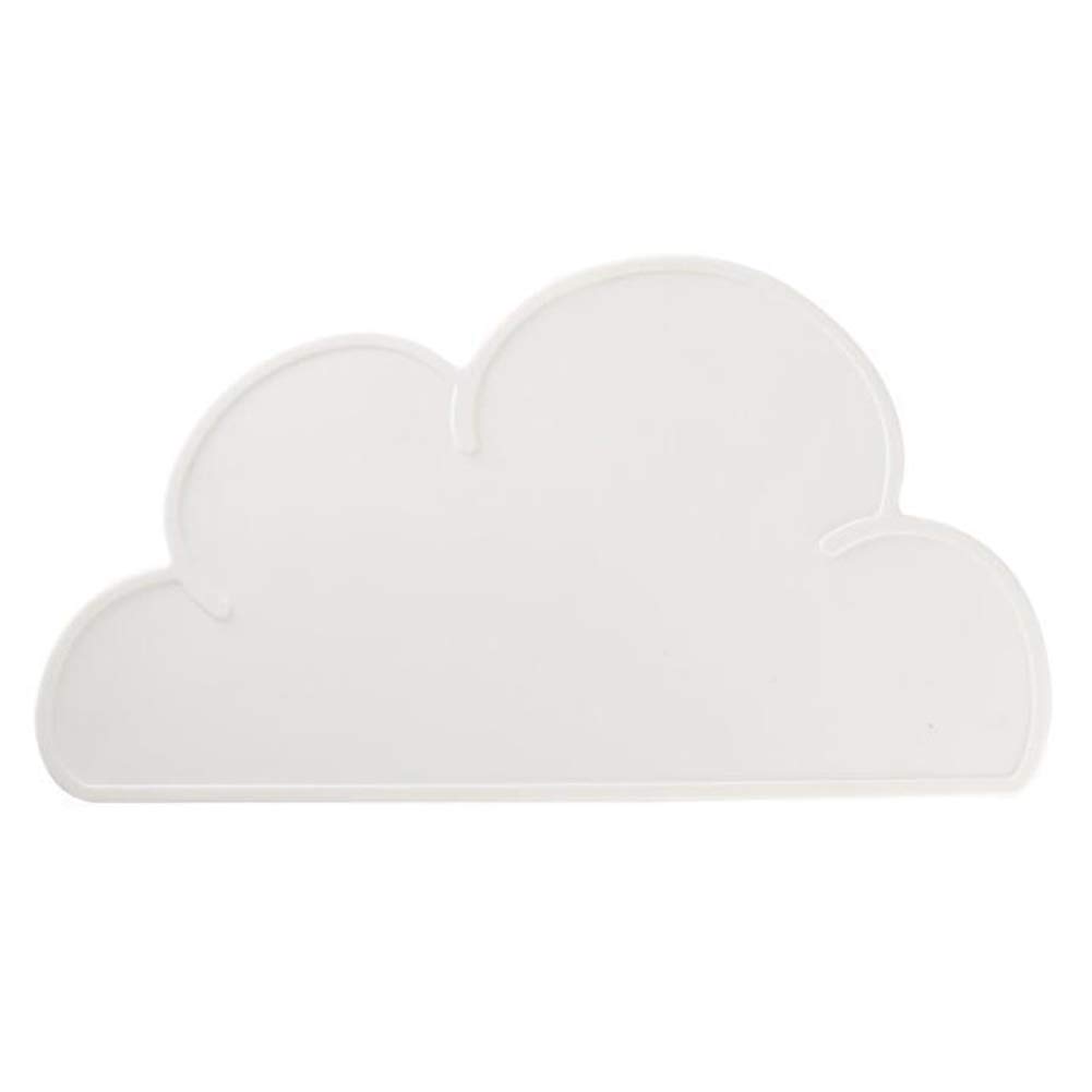 Love Dream Silicone Pet Feeding Food Mat with Raised Edge, Anti-Slip Waterproof Pet Bowl Mat Placemat for Dog and Cat (White)