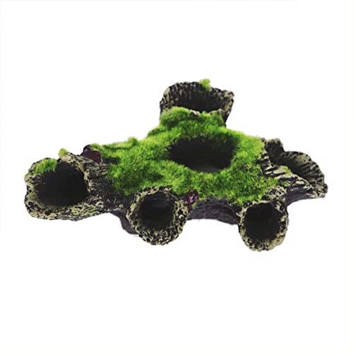 Gigicloud Resin Moss Tree House Fish Shrimp Hiding House Aquarium Fish Tank Decoration Accessories...