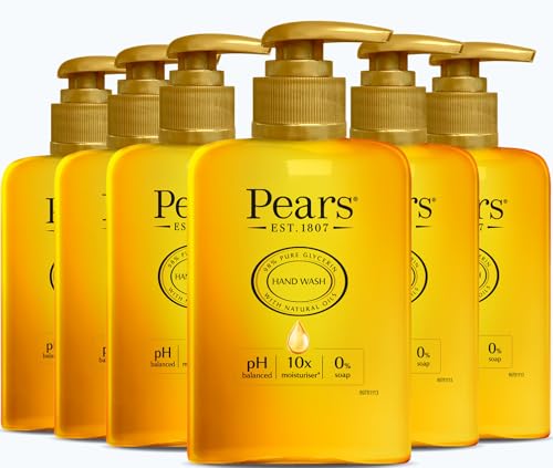 Pears Pure & Gentle Handwäsche, Original - Hergestellt mit natürlichen Ölen und seifenfrei, pflegende Feuchtigkeitspflege und natürliche Extrakte, ideal für alle Hauttypen - 6er Pack, 250 ml