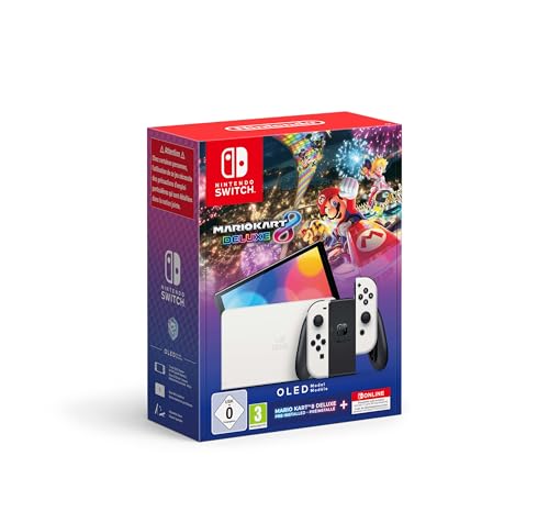 Console Nintendo Switch OLED (bianco) con gioco Mario Kart 8 Delu...