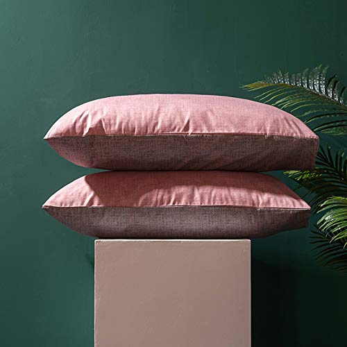 Boqingzhu 2er Pack Kissenbezug 40x80cm Uni Altrosa Rosa Grau Anthrazit Hochwertig Wende Kopfkissenbezug 100% Microfaser - Image 4