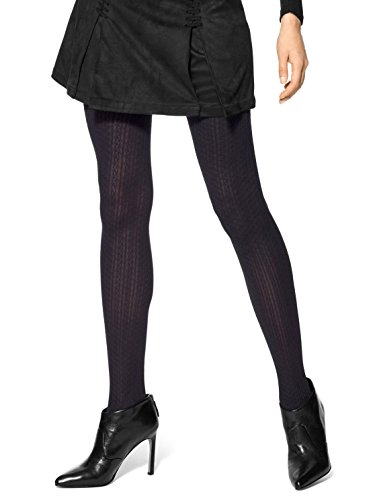 Collant Hue maille torsadée noire taille S/M gainant chaud hiver U16779