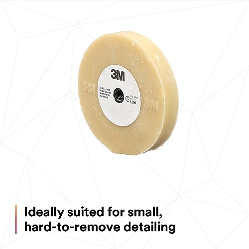 Cubitron 3M Stripe Off Wheel – Klebstoffentferner – Radiergummi – Entfernt Abziehbilder, Streifen, Vinyl, Bänder und Grafiken – 10,2 cm Durchmesser x 5/8 Zoll Dicke – 07499 – 1 Stück